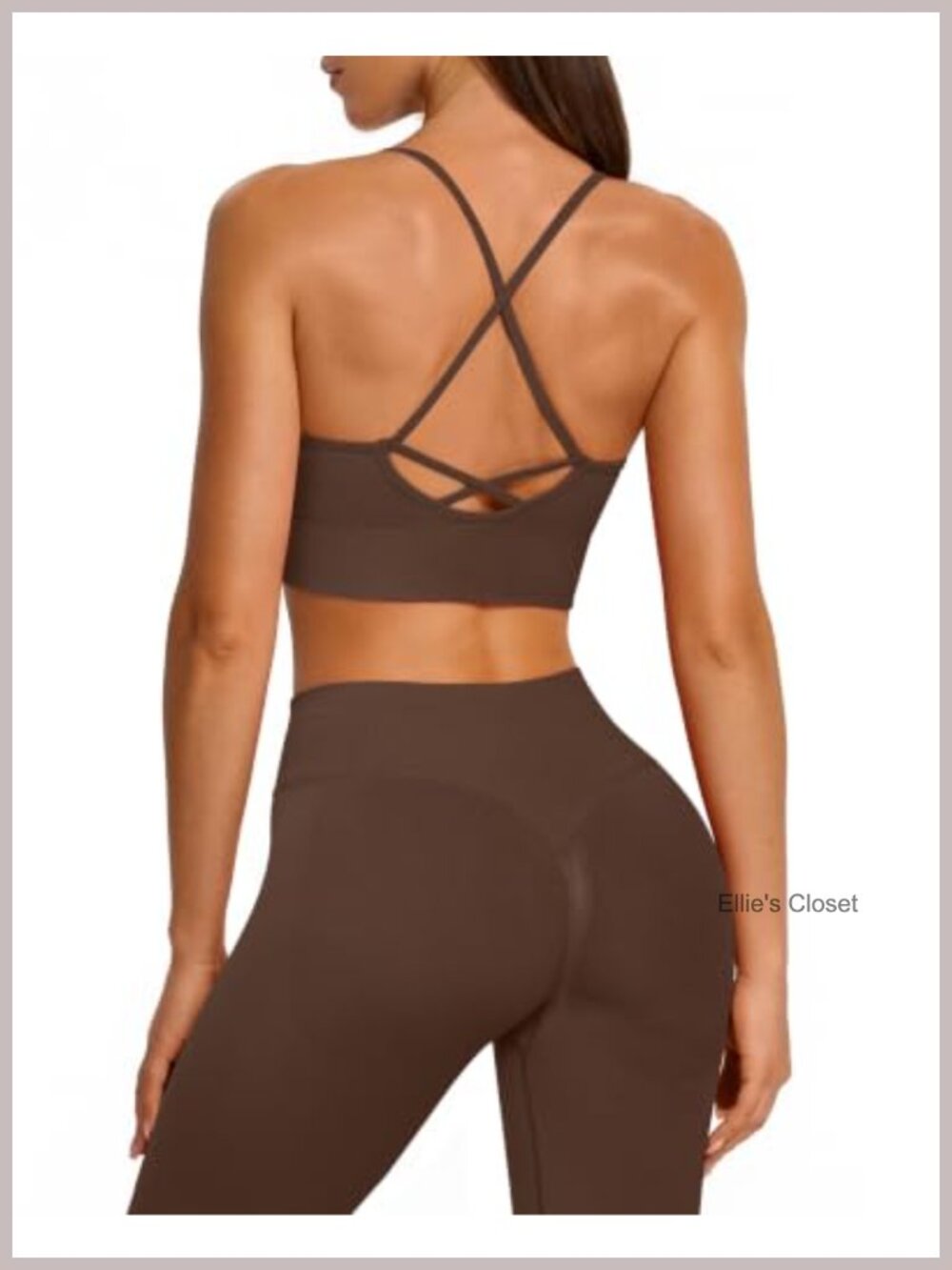 Seamless Workout Sets for Women Cross Back Tank and Scrunch Leggings 2 Piece